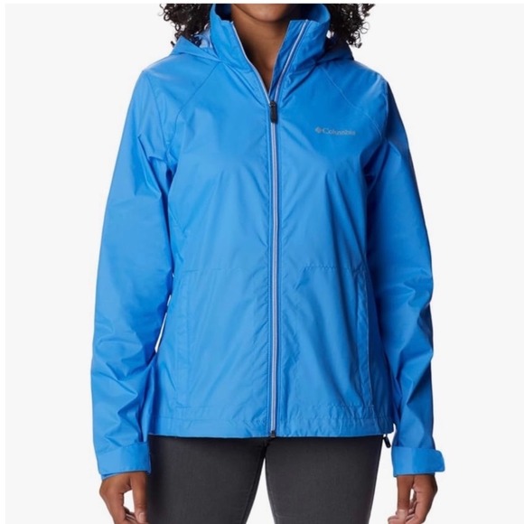 Columbia Women's Switchback Lined Long Jacket sz 2X Hooded Lightweight Blue - Picture 1 of 14